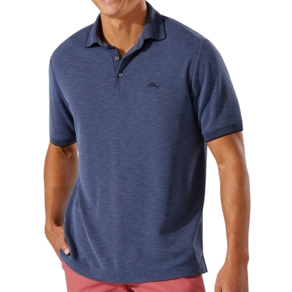 Tommy Bahama Via Verde IslandZone Polo Shirt Size Medium Island Navy EUC